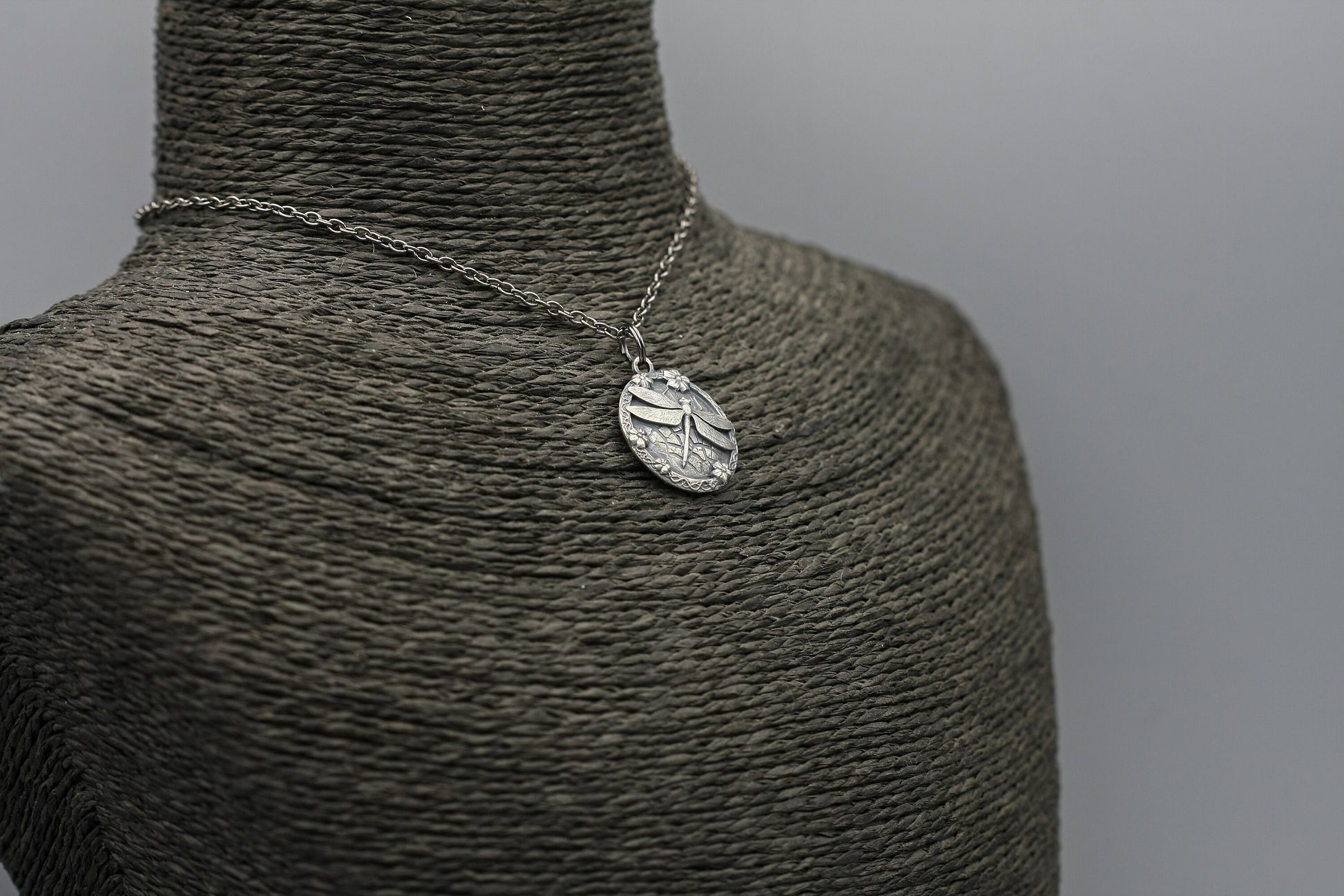 Silver dragonfly necklace