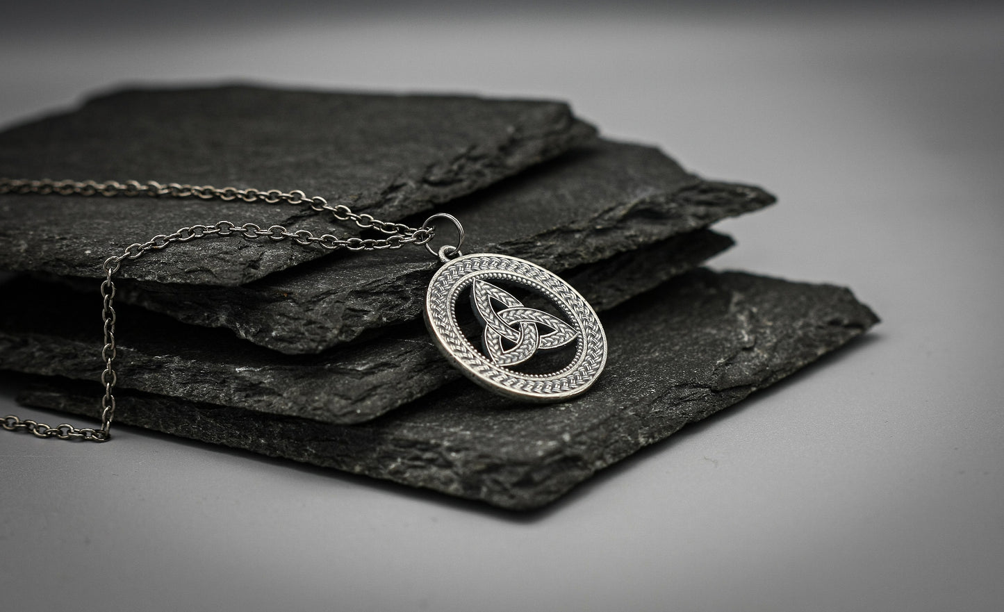 Celtic trinity knot Silver pendant.