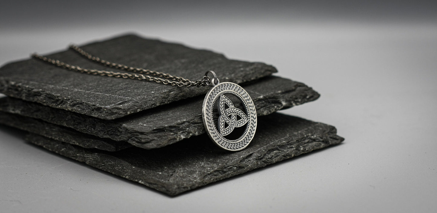 Celtic trinity knot Silver pendant.