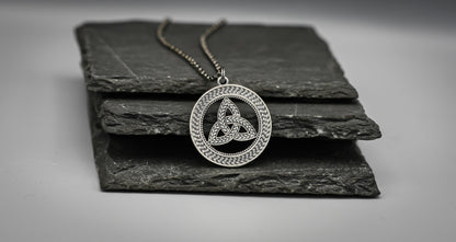 Celtic trinity knot Silver pendant.