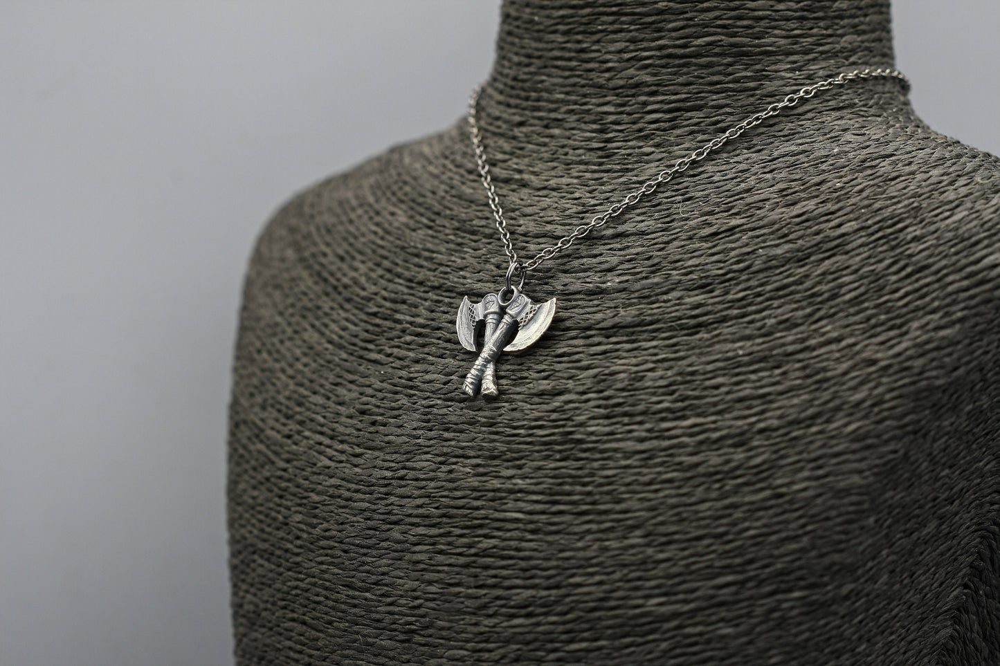 Viking axe silver pendant