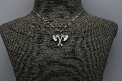 Viking axe silver pendant