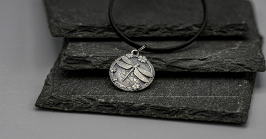 Silver dragonfly necklace