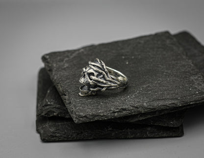 Silver Skull ring, Screaming skull band