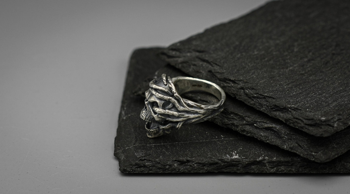 Silver Skull ring, Screaming skull band