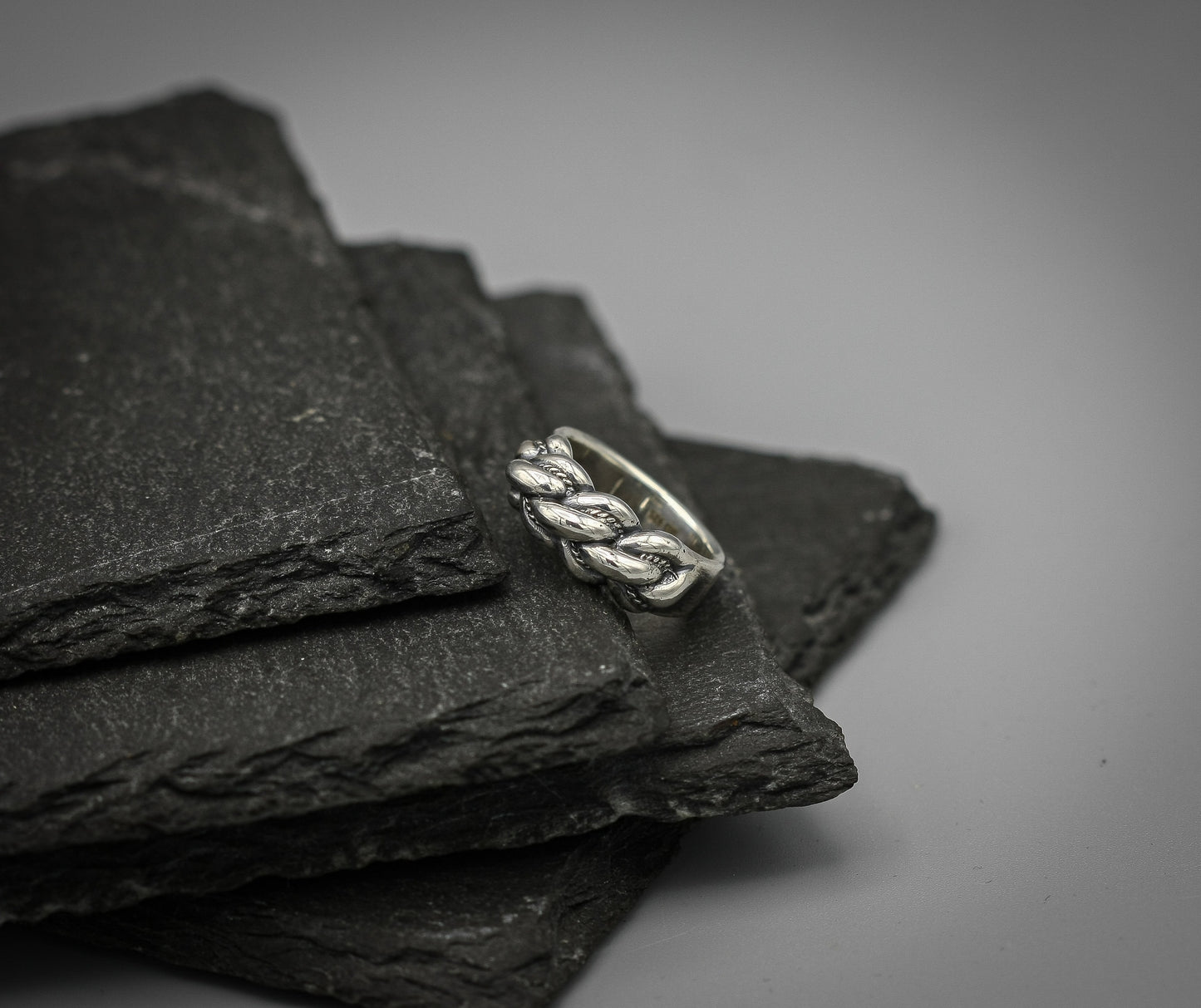 Twisted silver ring, Namejs band, unisex ring, Celtic ring