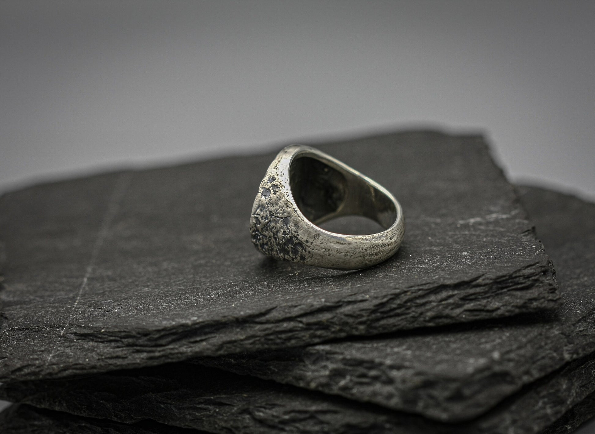 Anarchy silver signet ring