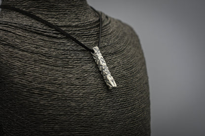 Ancient Viking rune necklace, personalized silver pendant, bar jewellery