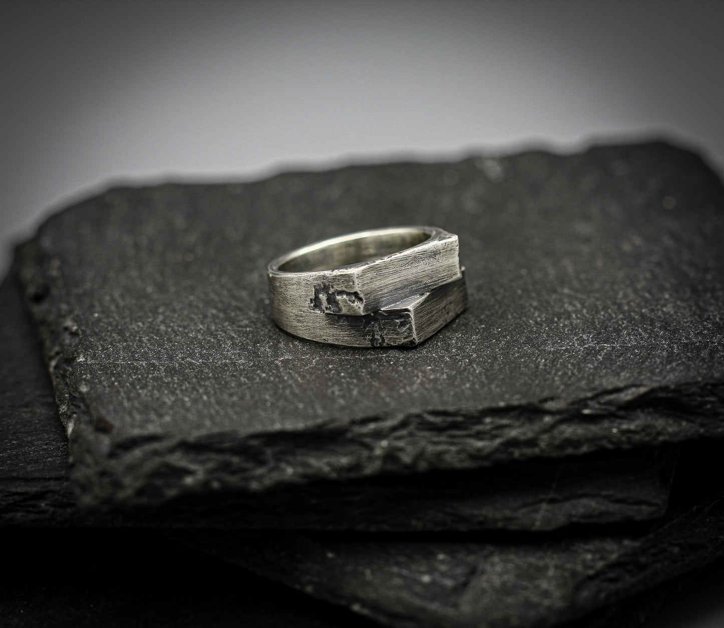 Sterling silver signet ring.