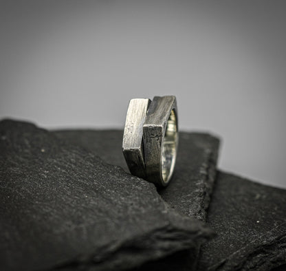 Sterling silver signet ring.