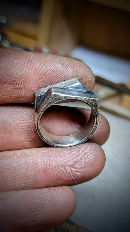 Sterling silver signet ring.