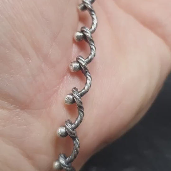 Sterling silver bracelet, Twisted  link chain