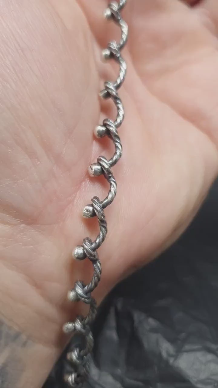 Sterling silver bracelet, Twisted  link chain