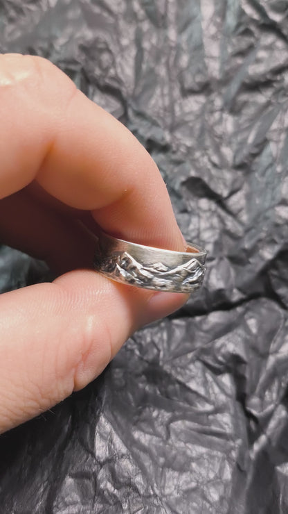 Sterling silver mountain ring