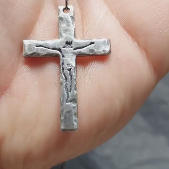 Sterling silver cross, christian necklace