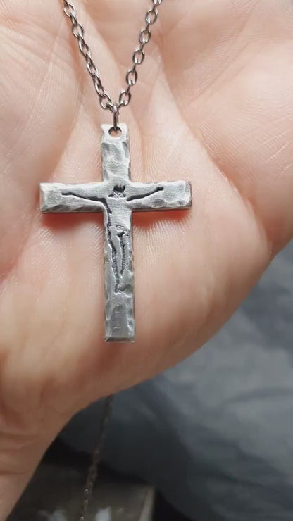 Sterling silver cross, christian necklace