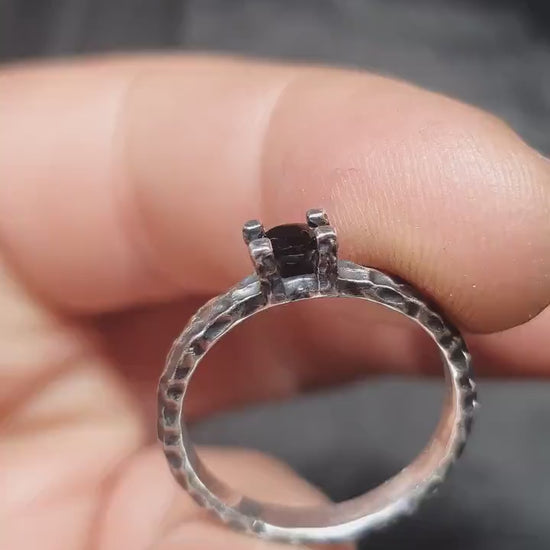 Black onyx ring,unique sterling silver wedding band